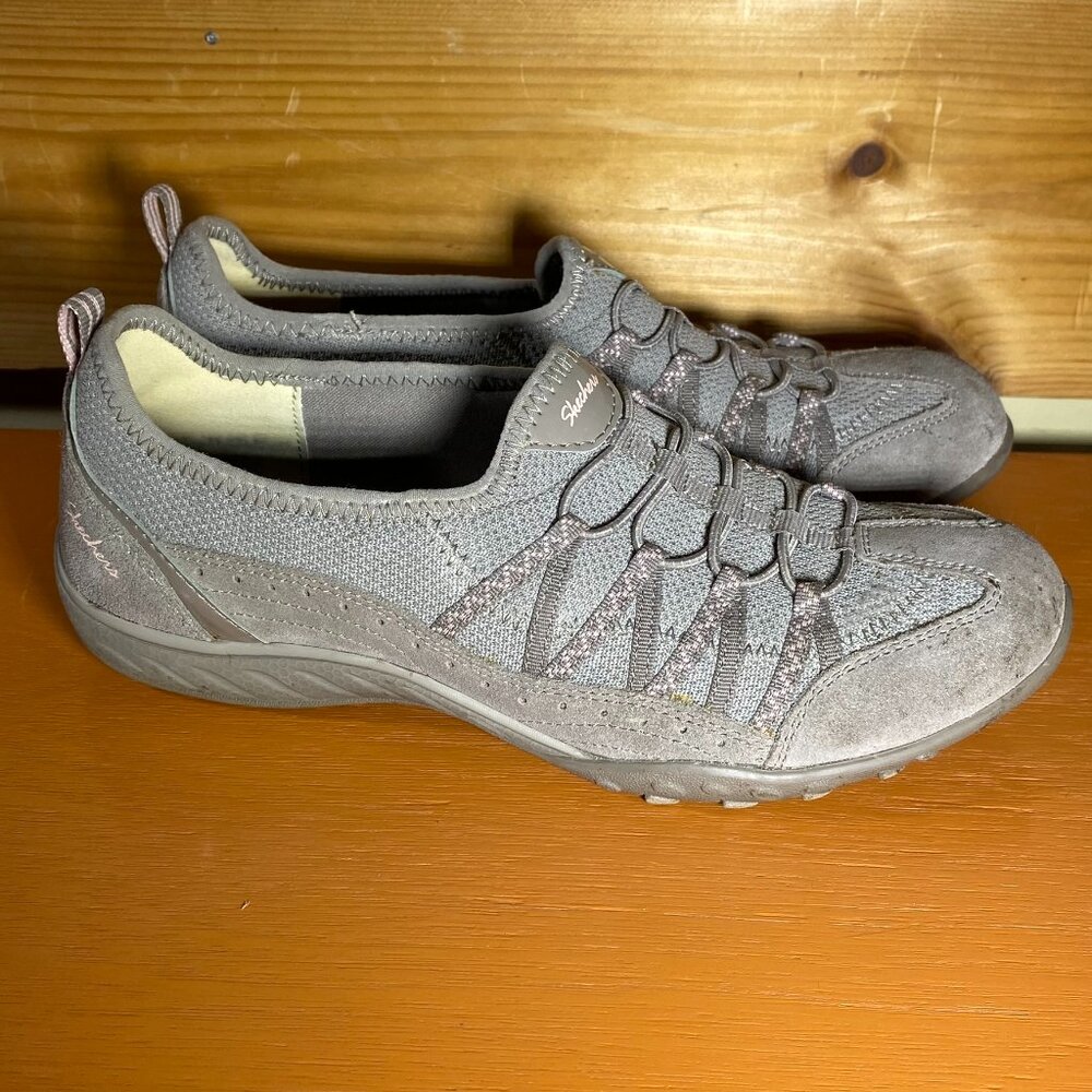 Skechers Women’s 23089 Bikers Dream Come True Slip On Shoes Charcoal Gray Sz 8